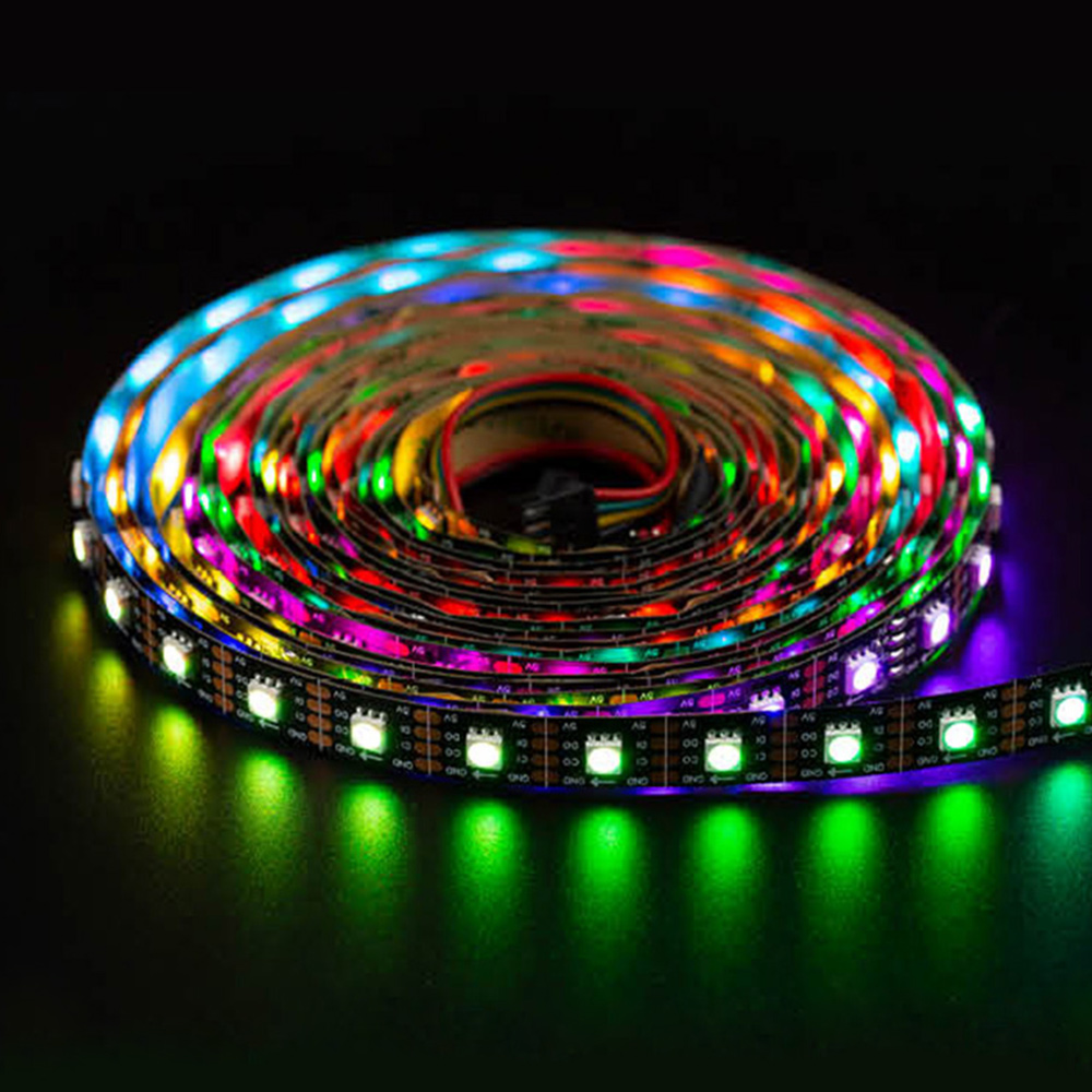 SK9822(Similar to APA102) RGB 60LEDS/M DC5V 12MM-Wide Digital Intelligent Addressable LED Strip Lights - 5m/16.4ft per roll SK9822(Similar to APA102) RGB 60LEDS/M DC5V 12MM-Wide Digital Intelligent Addressable LED Strip Lights - 5m/16.4ft per roll